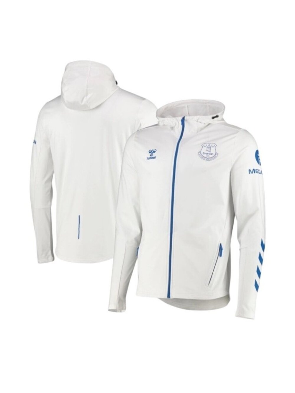 Hummel Everton 2020-2021 FC Full Zip Jacket Men’s XL White Blue Soccer Training